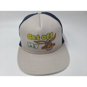 Vintage Get Off My Ass Donkey Mesh Trucker Snapback (Fits Small) Hat Cap Funny